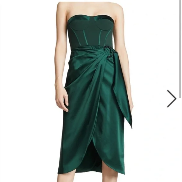 slim fit dress slacks Suzhoufashion A Line Dark Green Wedding Guest Dress Satin Backless Long Formal Dress main image 1